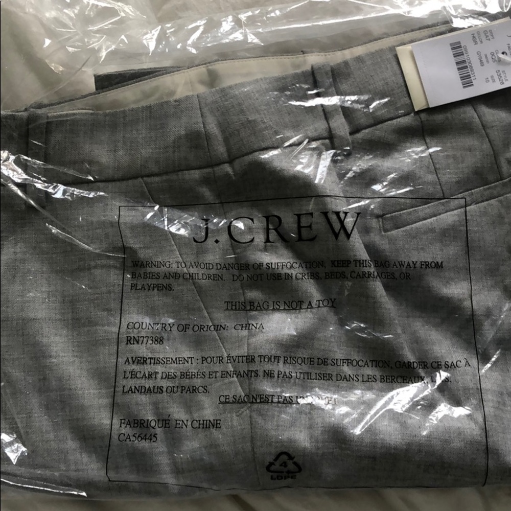 J Crew Factory Wool Skimmer Pant Hthr Gray 10 NWT